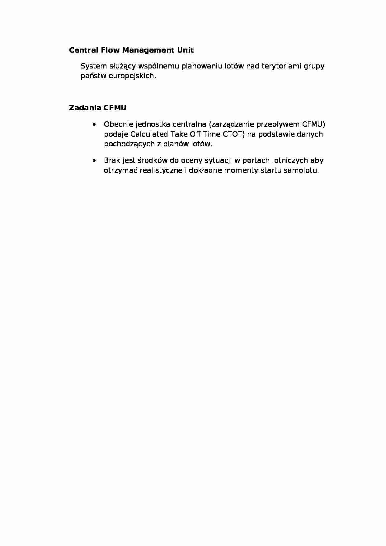 Central Flow Management Unit - strona 1