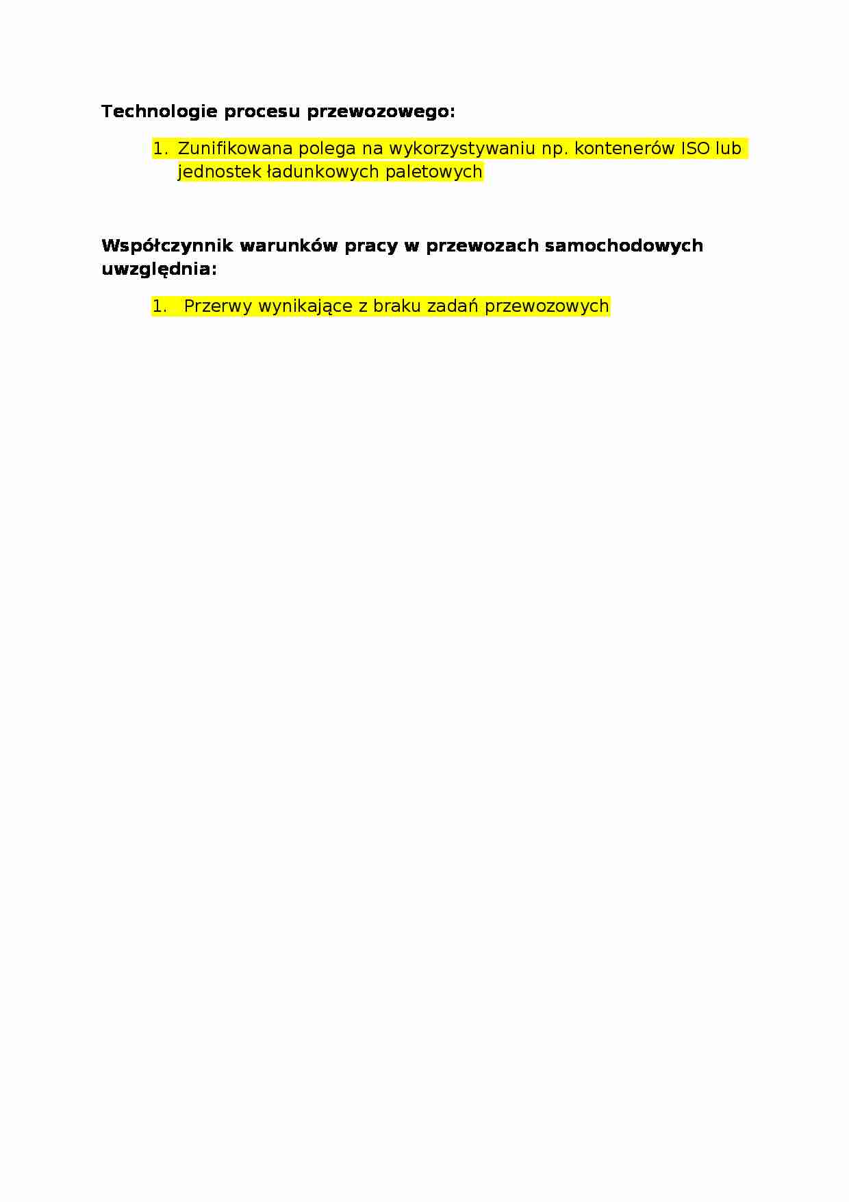Technologia i organizacja przewozów samochodowych - test 18 - strona 1