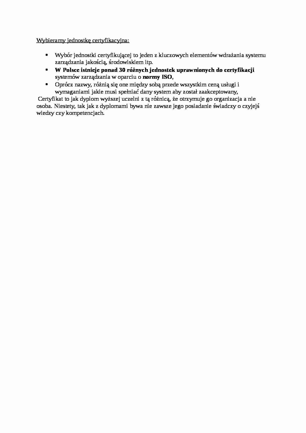 Wybieramy jednostkę certyfikacyjna - strona 1