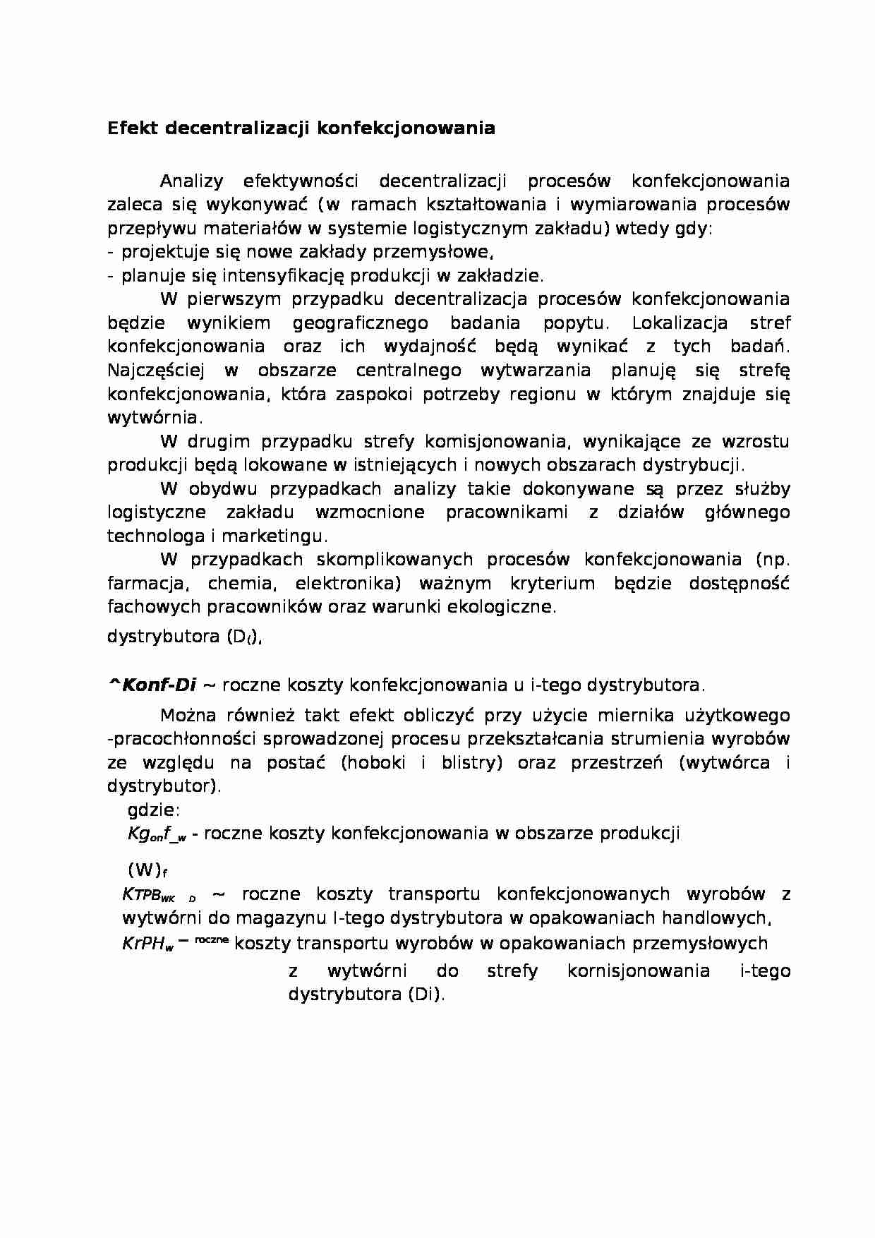 Kształtowanie systemów logistycznych - pyt. 11 - strona 1