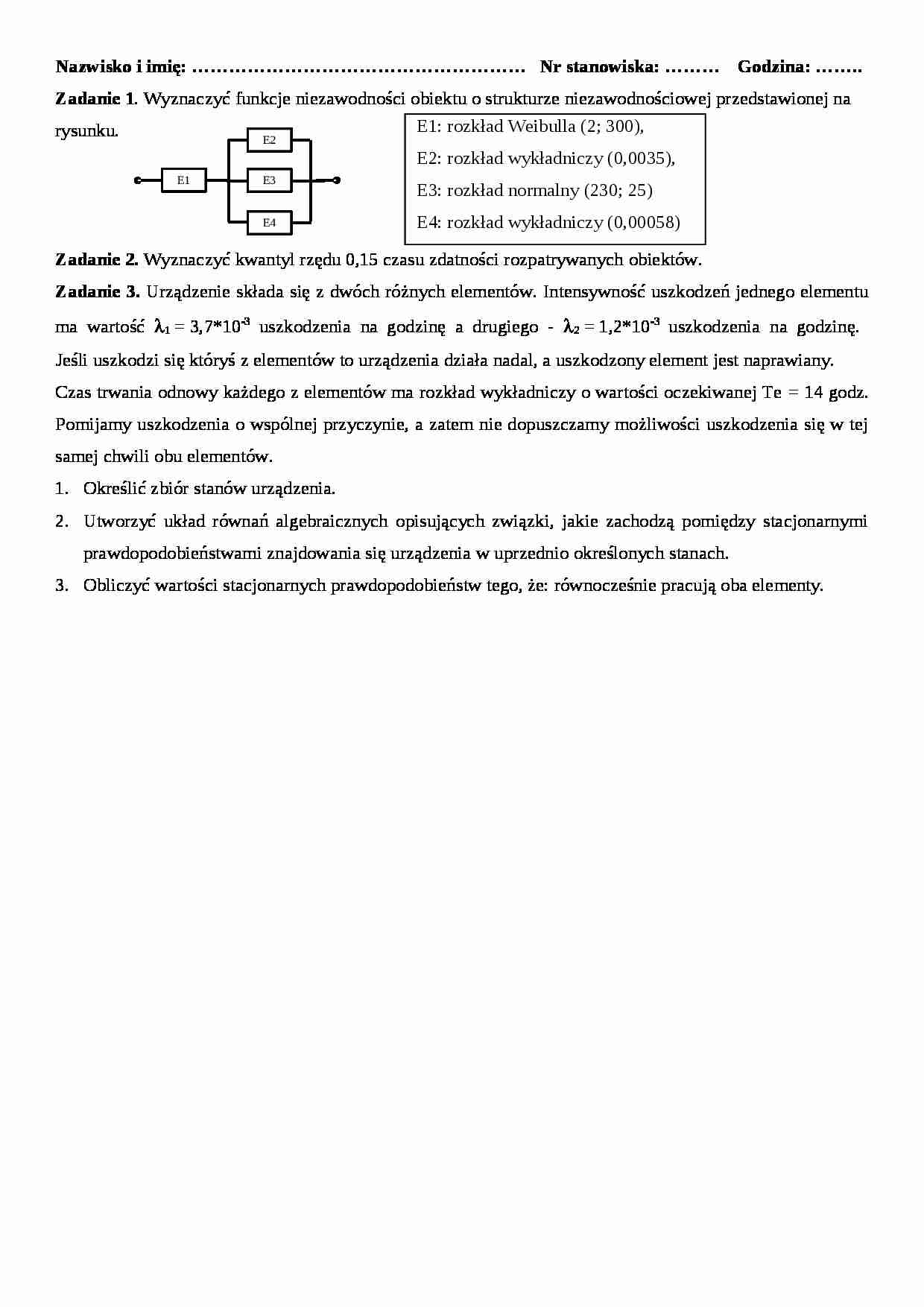 Teoria niezawodności i bezpieczeństwa - spr. - strona 1