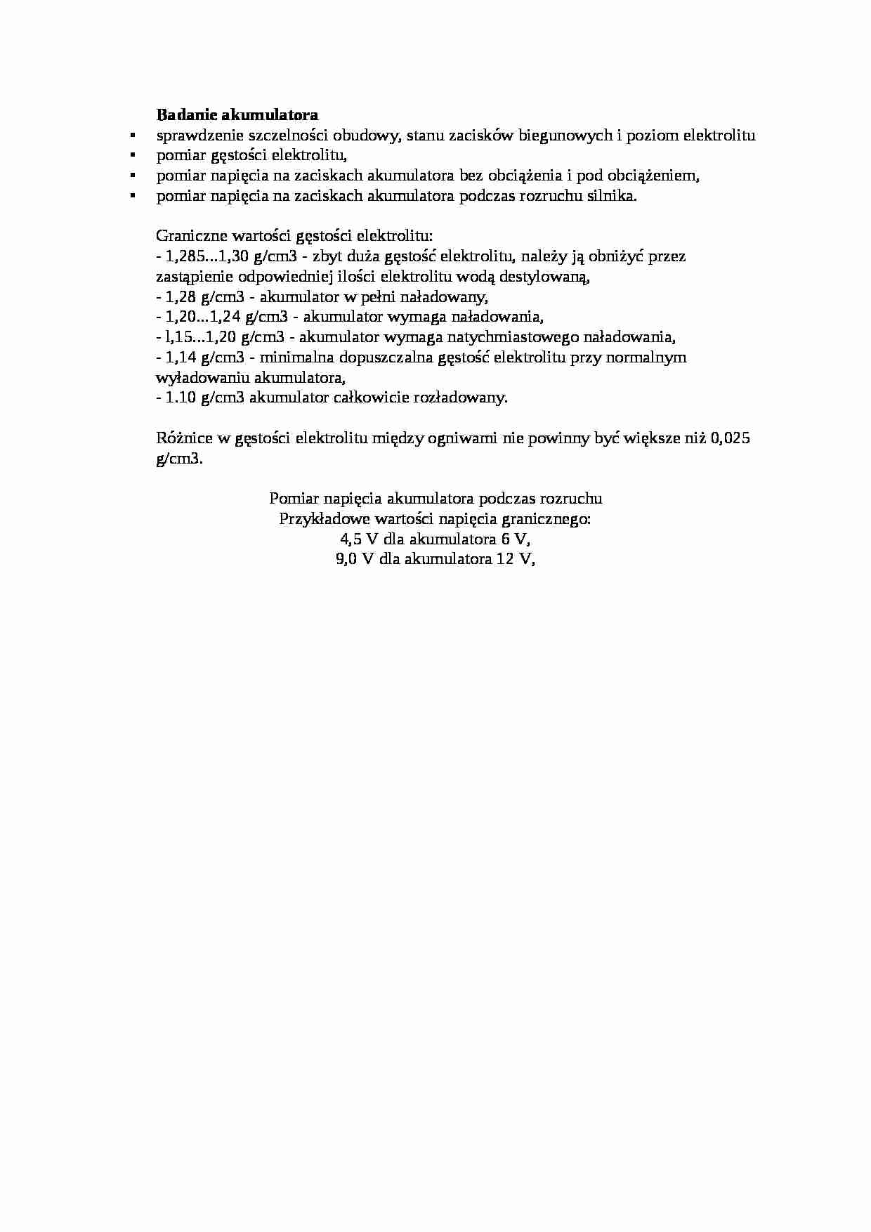Badanie akumulatora - strona 1
