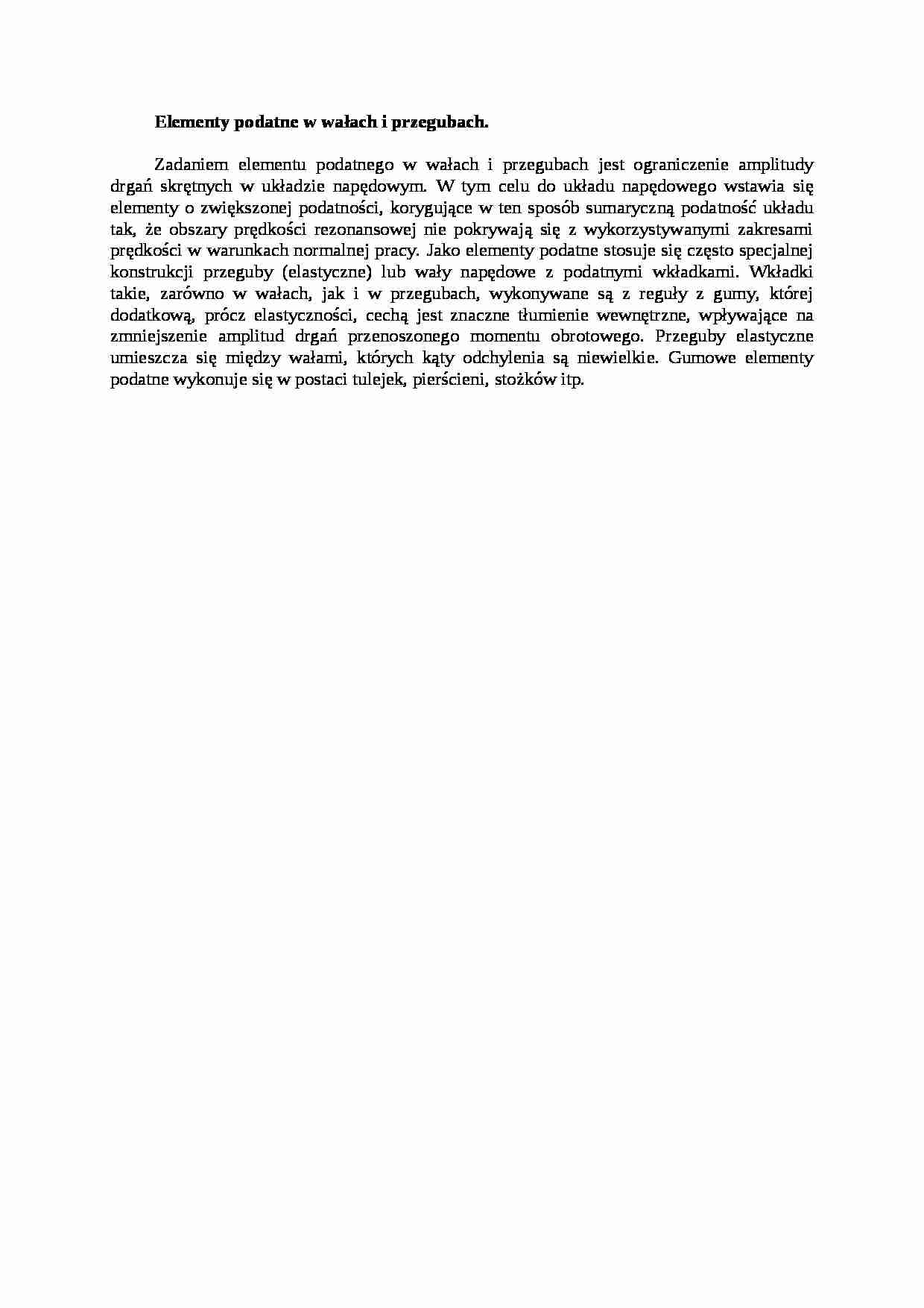 Elementy podatne w wałach i przegubach - strona 1