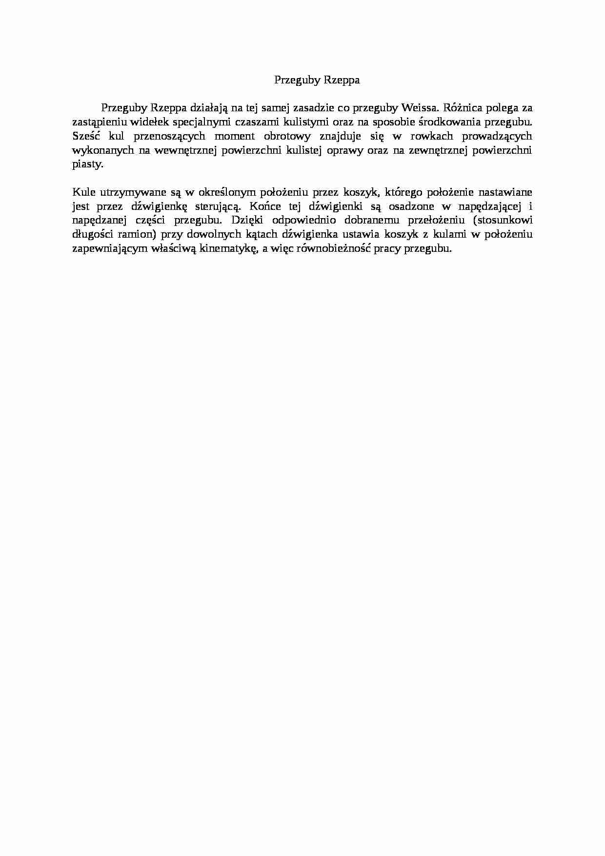 Przeguby Rzeppa - strona 1