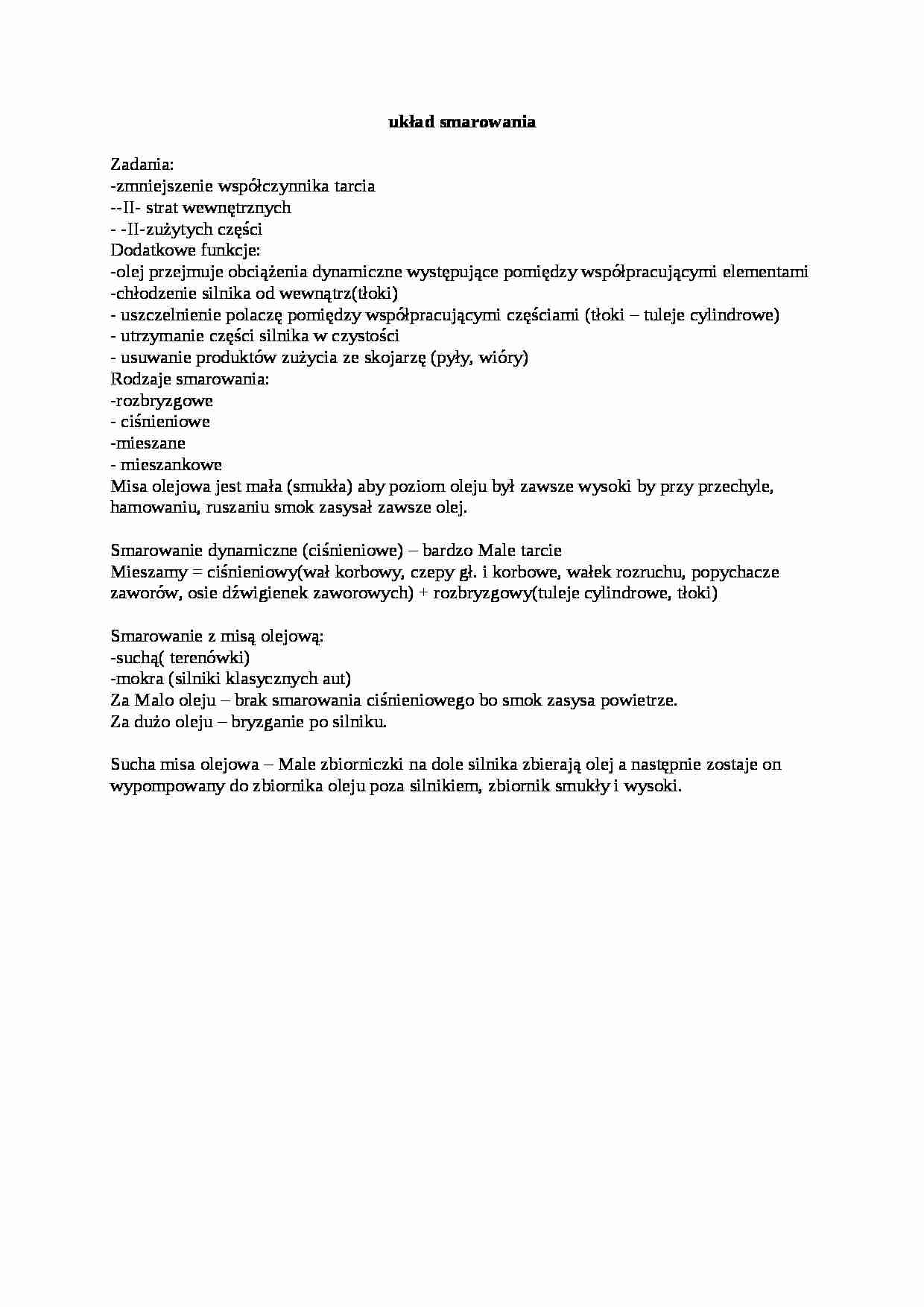 Układ smarowania - strona 1