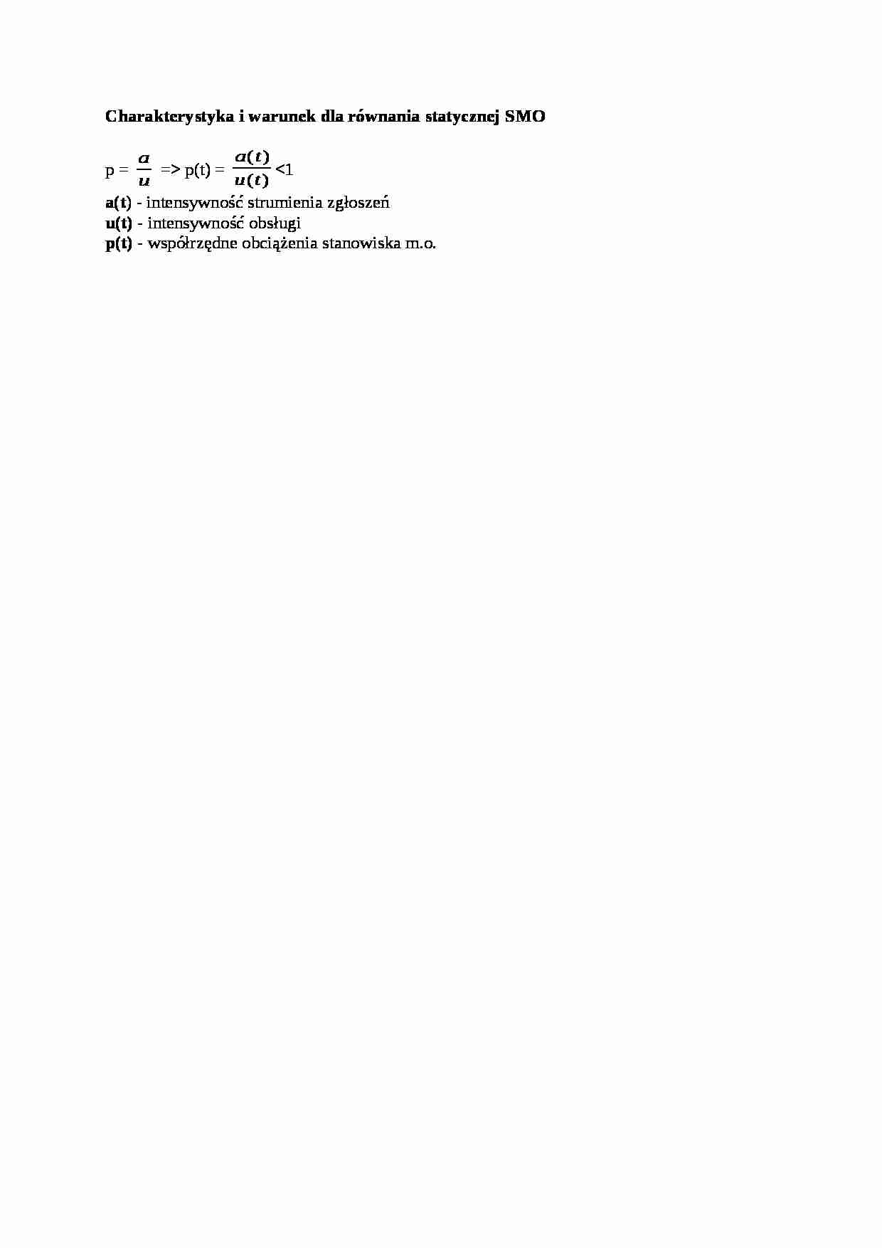 Charakterystyka i warunek dla równania statycznej SMO - strona 1
