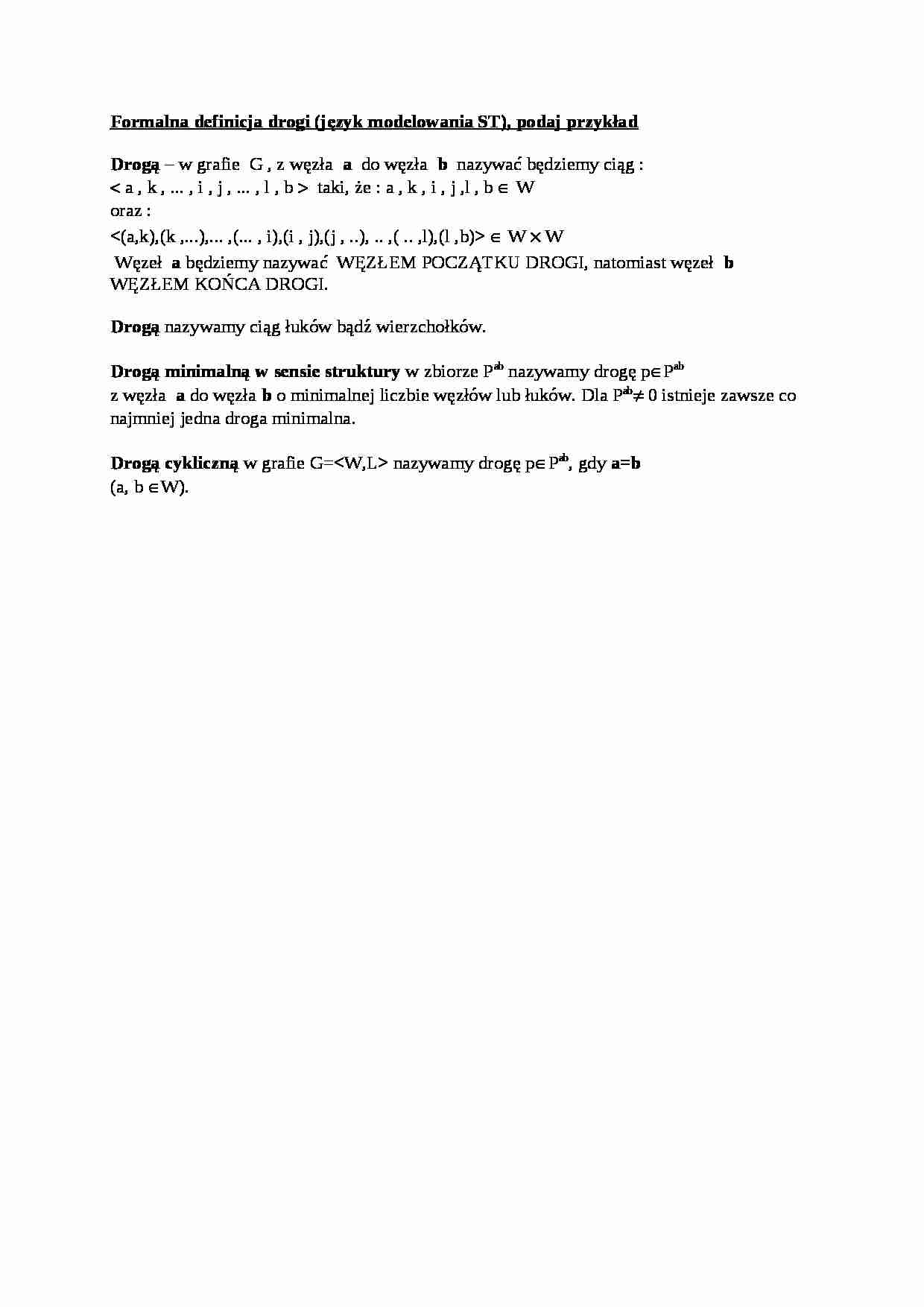 Formalna definicja drogi - strona 1