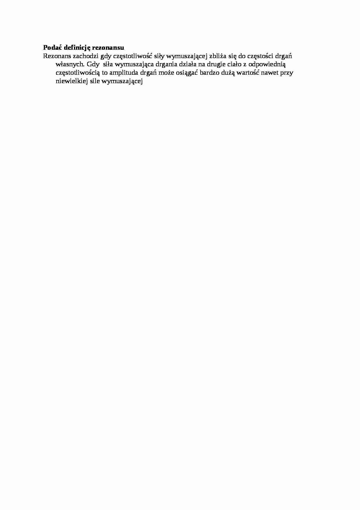 Podać definicję rezonansu - strona 1