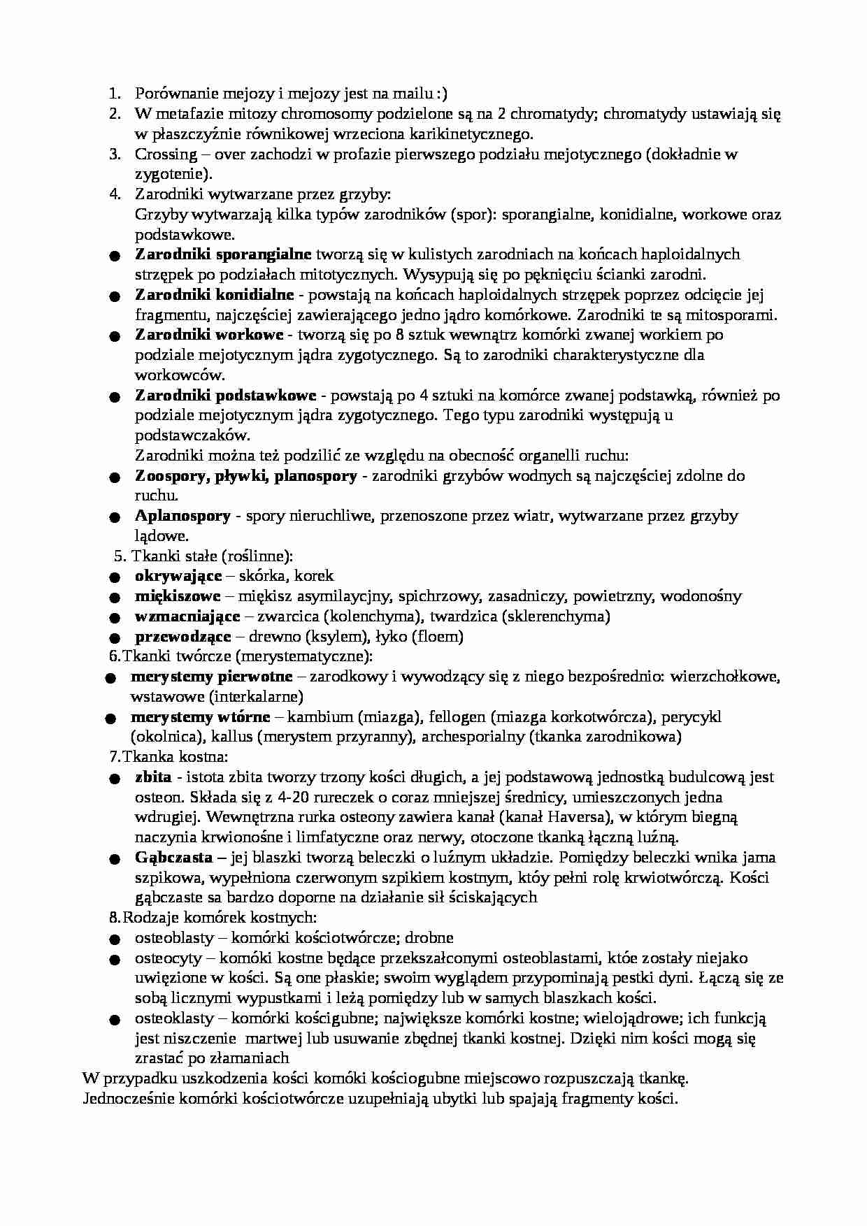 Biologia komórki - kolokwium - Elementy morfotyczne krwi - strona 1