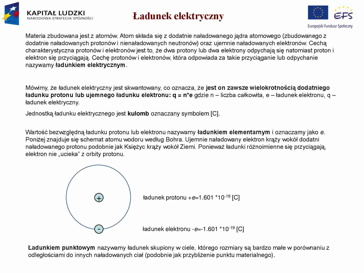 Ładunek elektryczny-opracowanie - strona 1