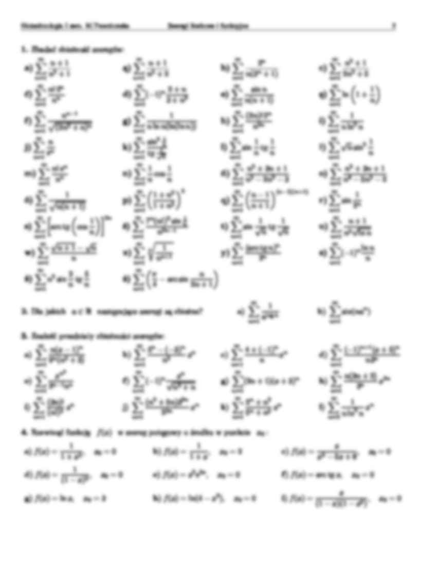Szeregi liczbowe i szeregi potęgowe-opracowanie - strona 2