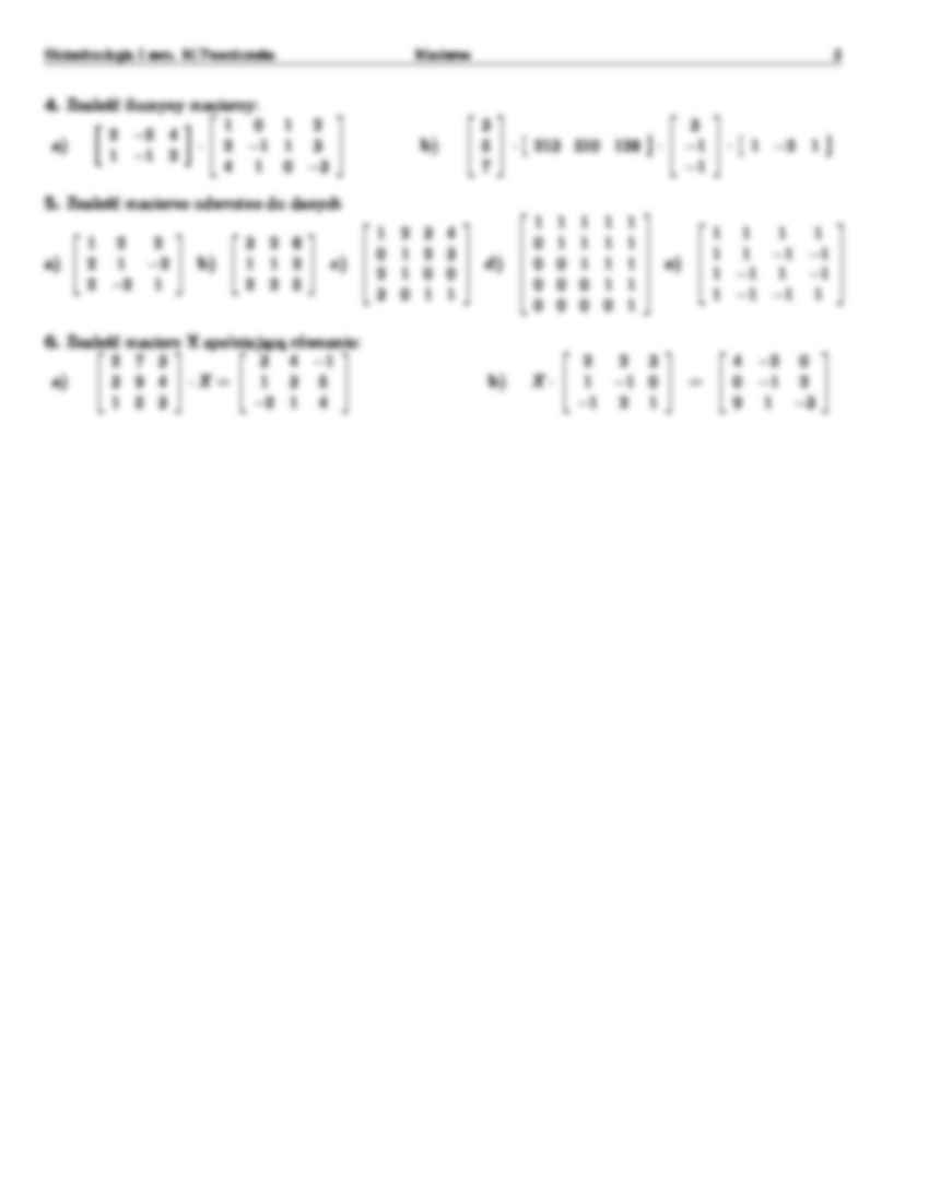 Wyznacznik i rząd macierzy, macierz odwrotna-opracowanie - strona 3