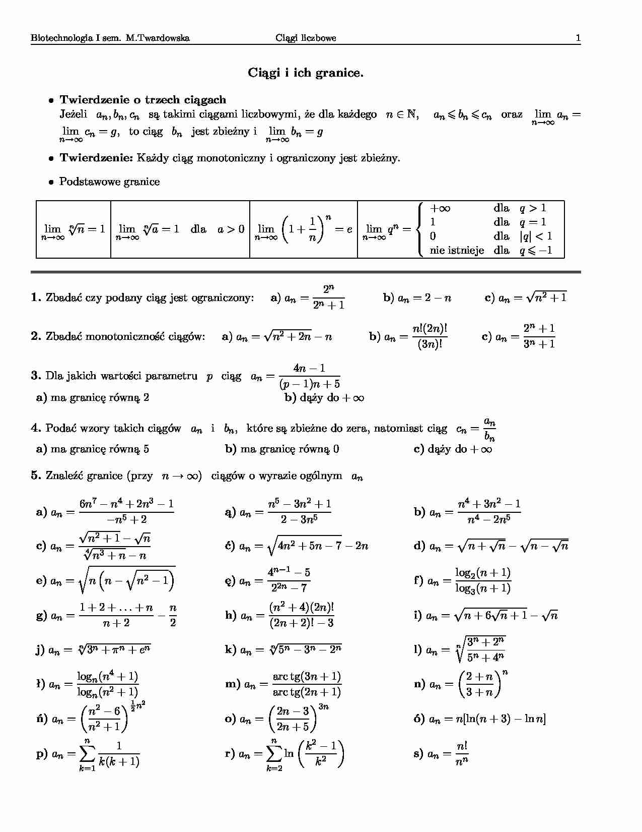 Ciągi i ich granice-opracowanie - strona 1