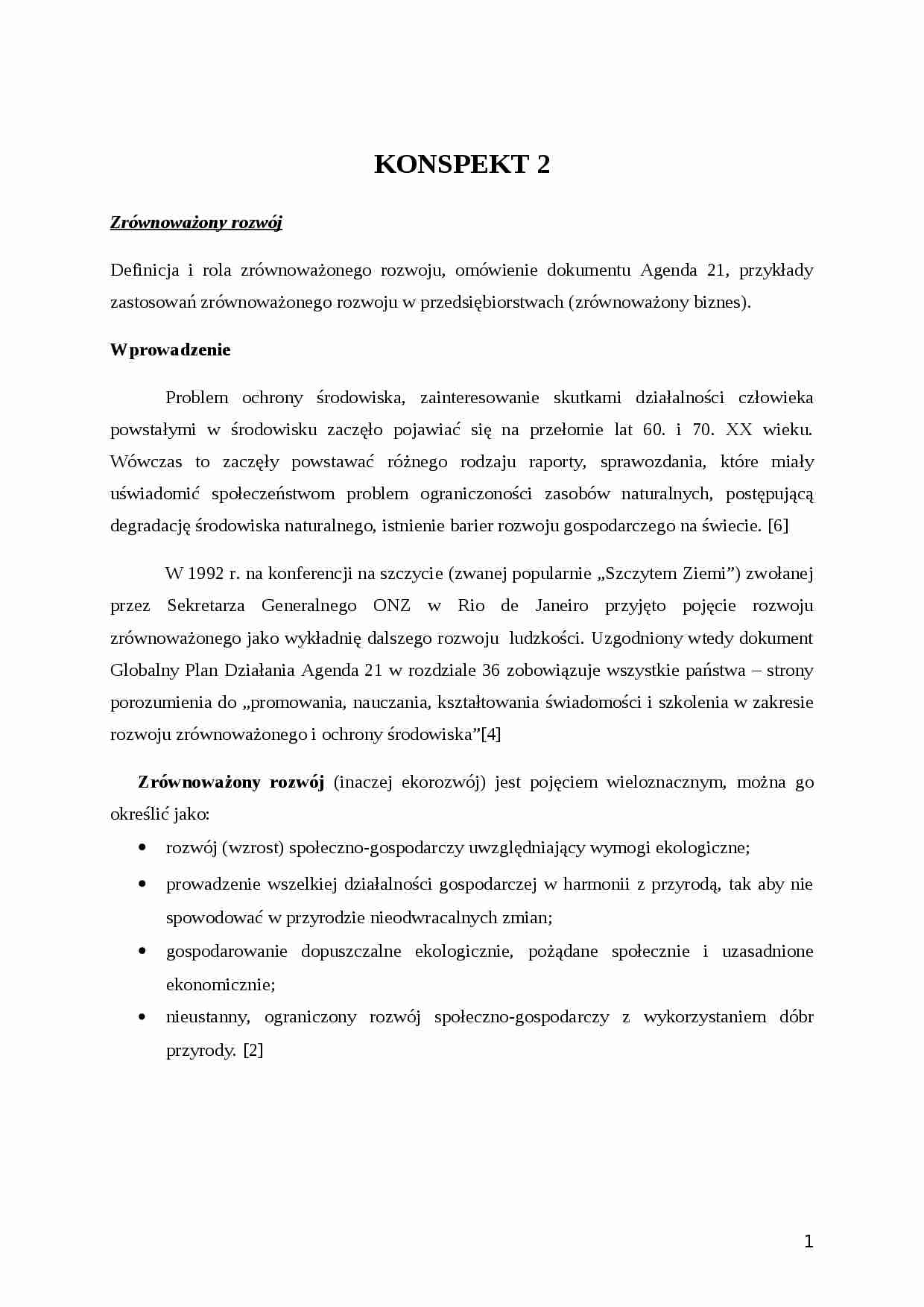 rozwój zrównoważony - strona 1