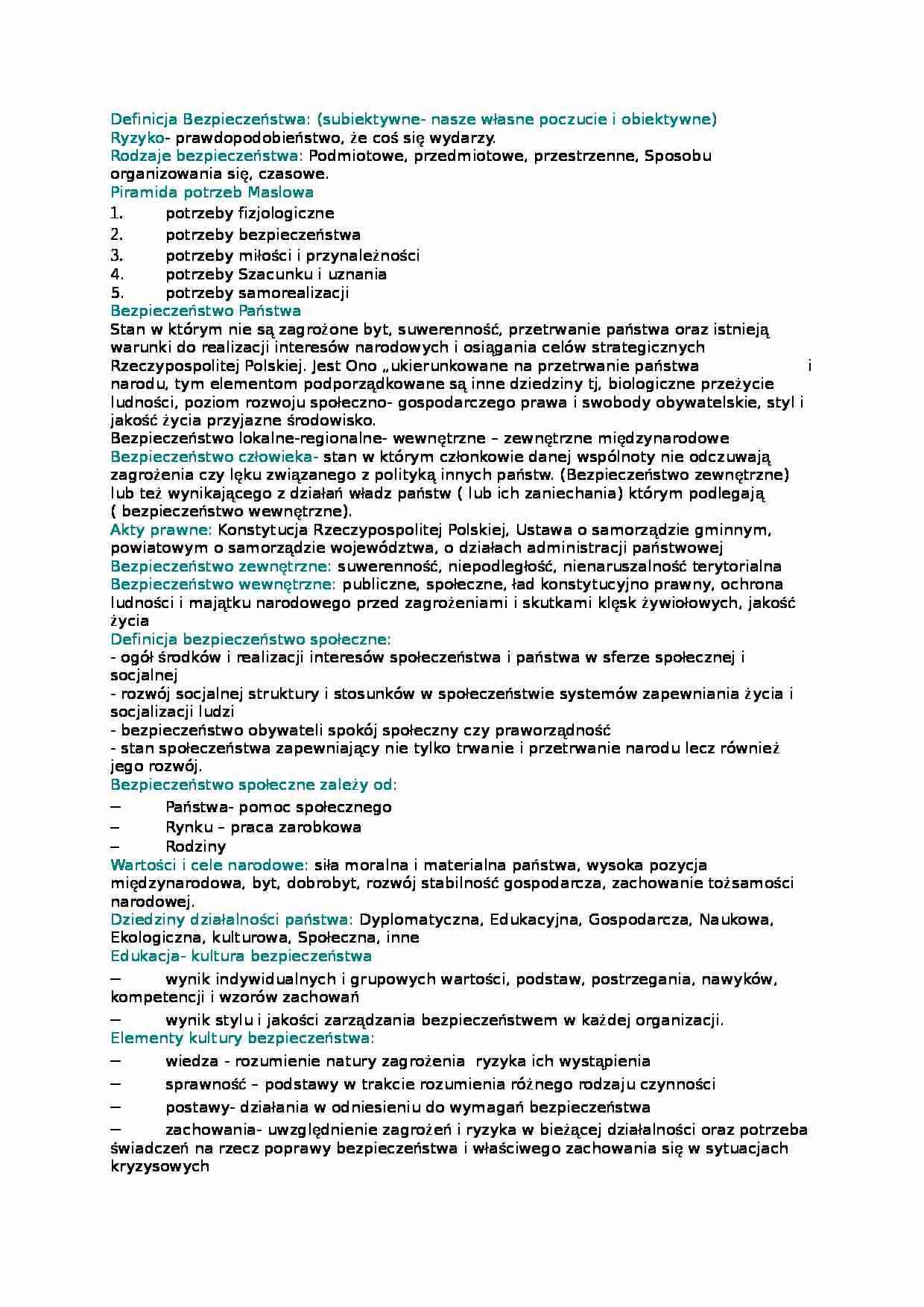 Wykład - Definicja Bezpieczeństwa - strona 1