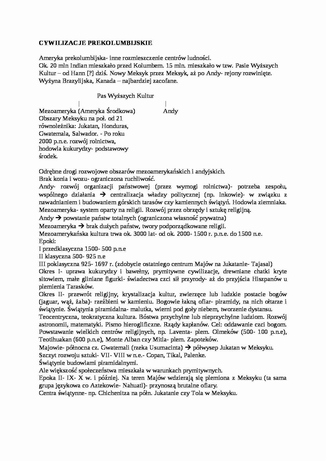 Wykład - cywilizacje prekolumbijskie - strona 1