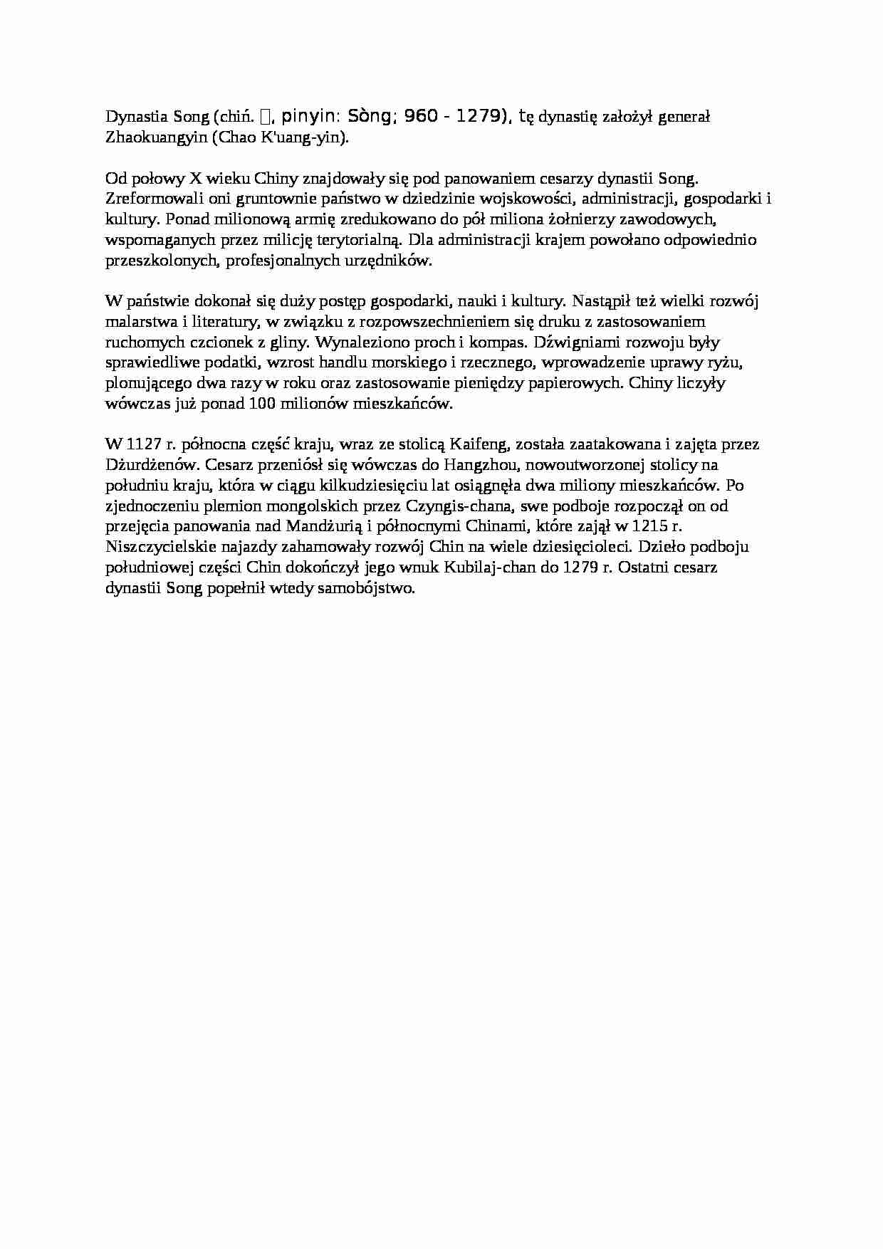 Wykład - Dynastia Song - strona 1