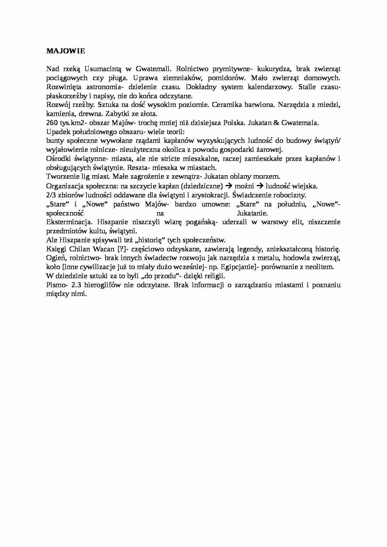 wykład - cywilizacja Majów - strona 1