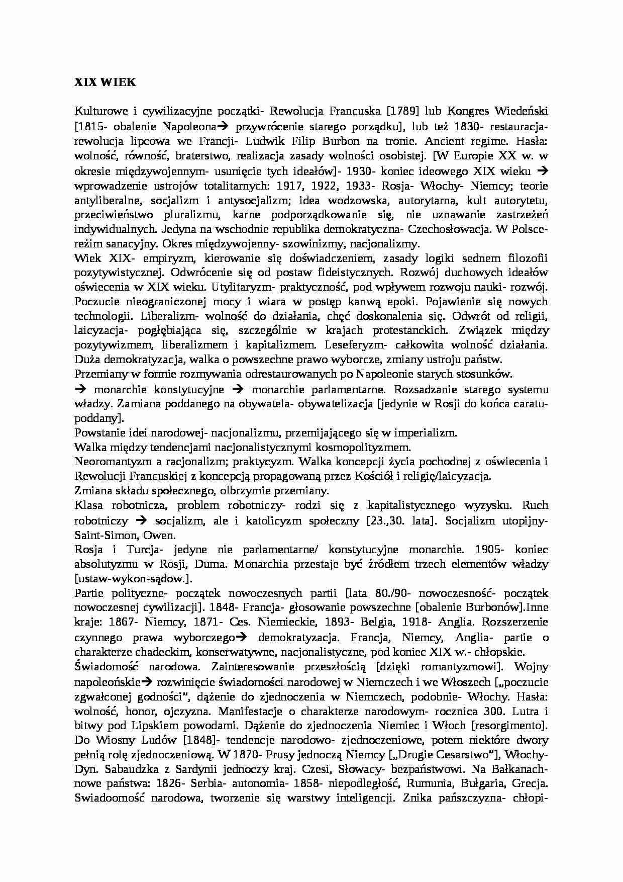 Wykład - cywilizacje XIX wieku - strona 1