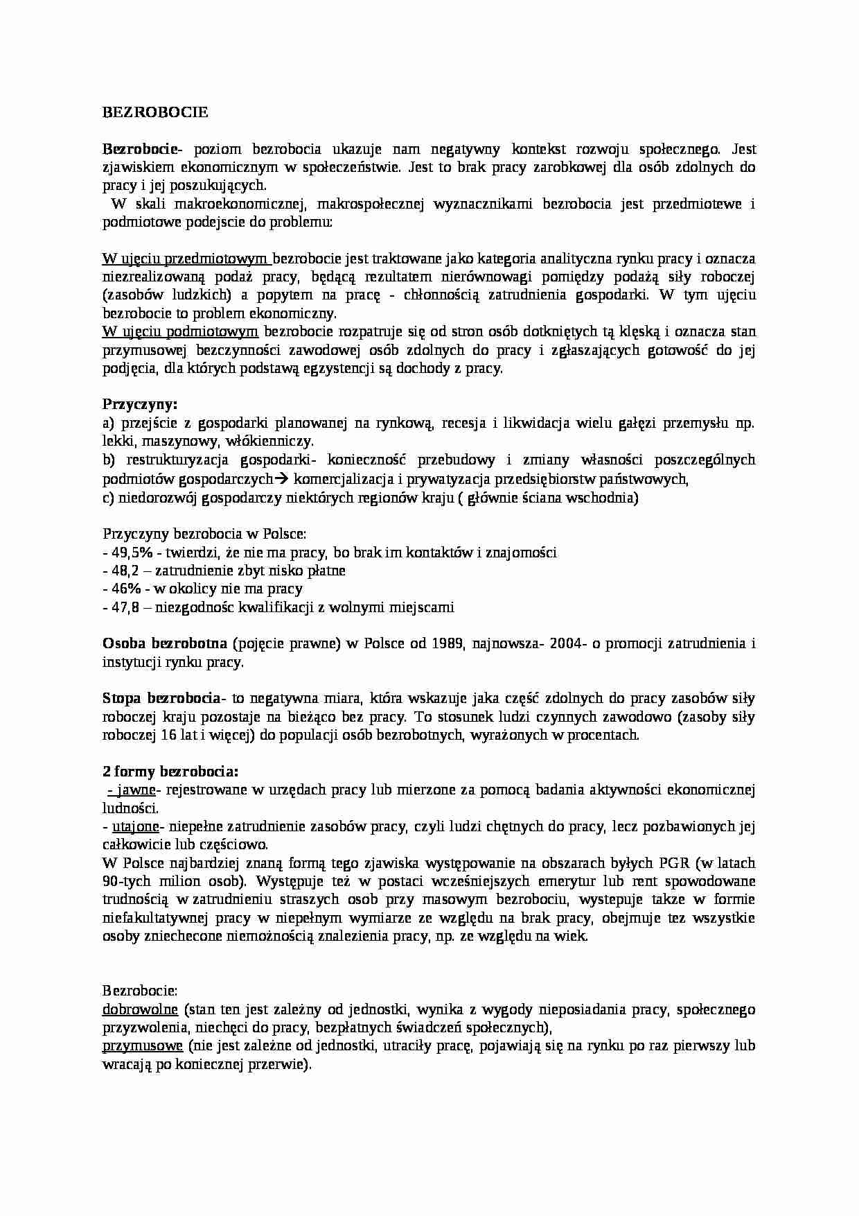 Wykład - Bezrobocie - strona 1