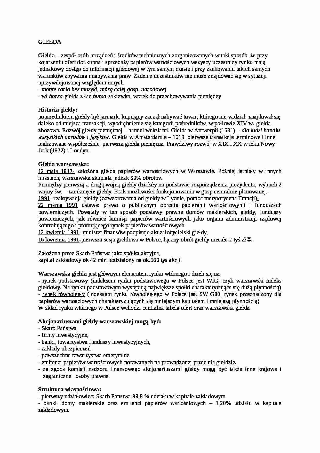 Wykład - giełda - strona 1