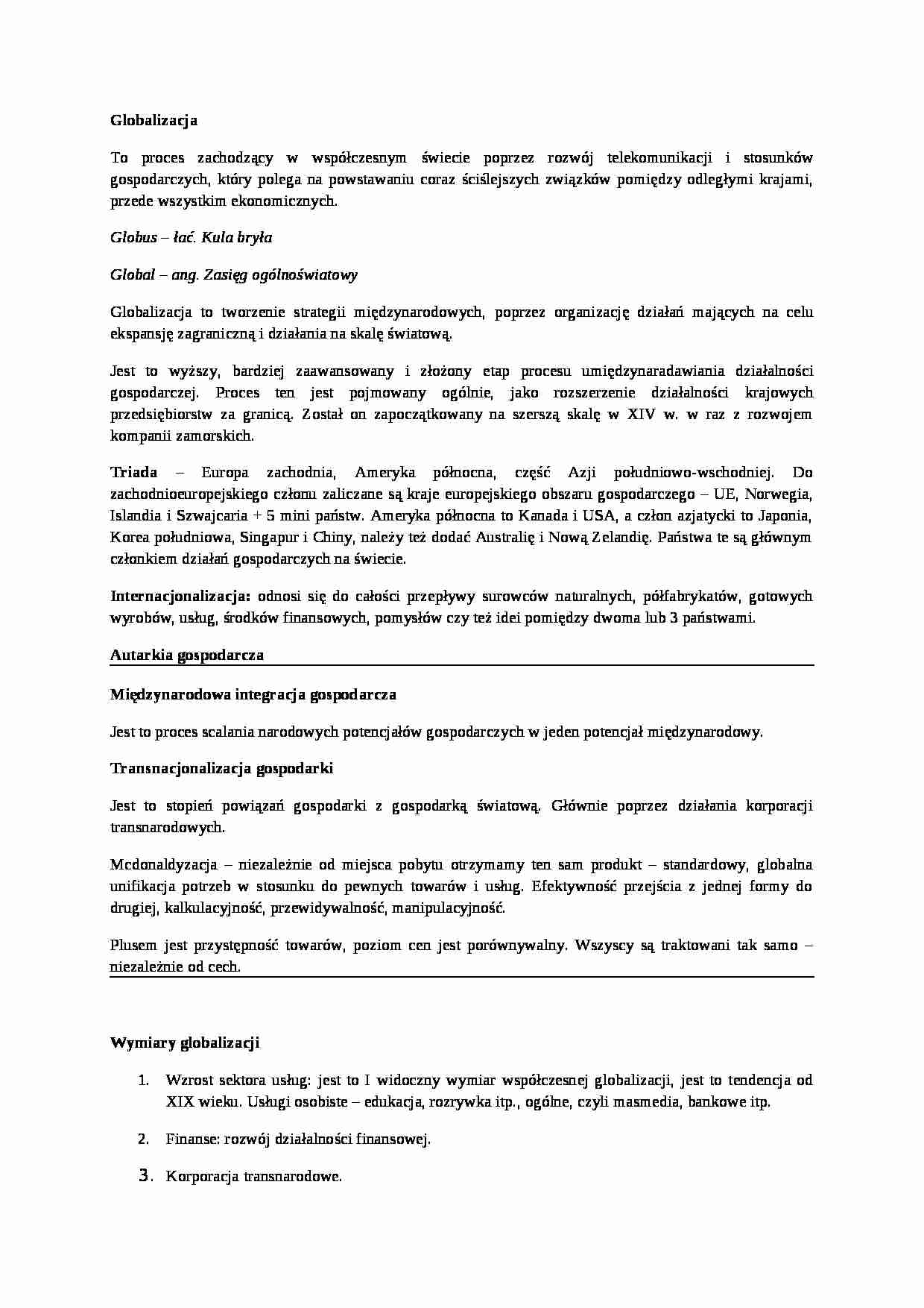Wykład - Globalizacja - strona 1