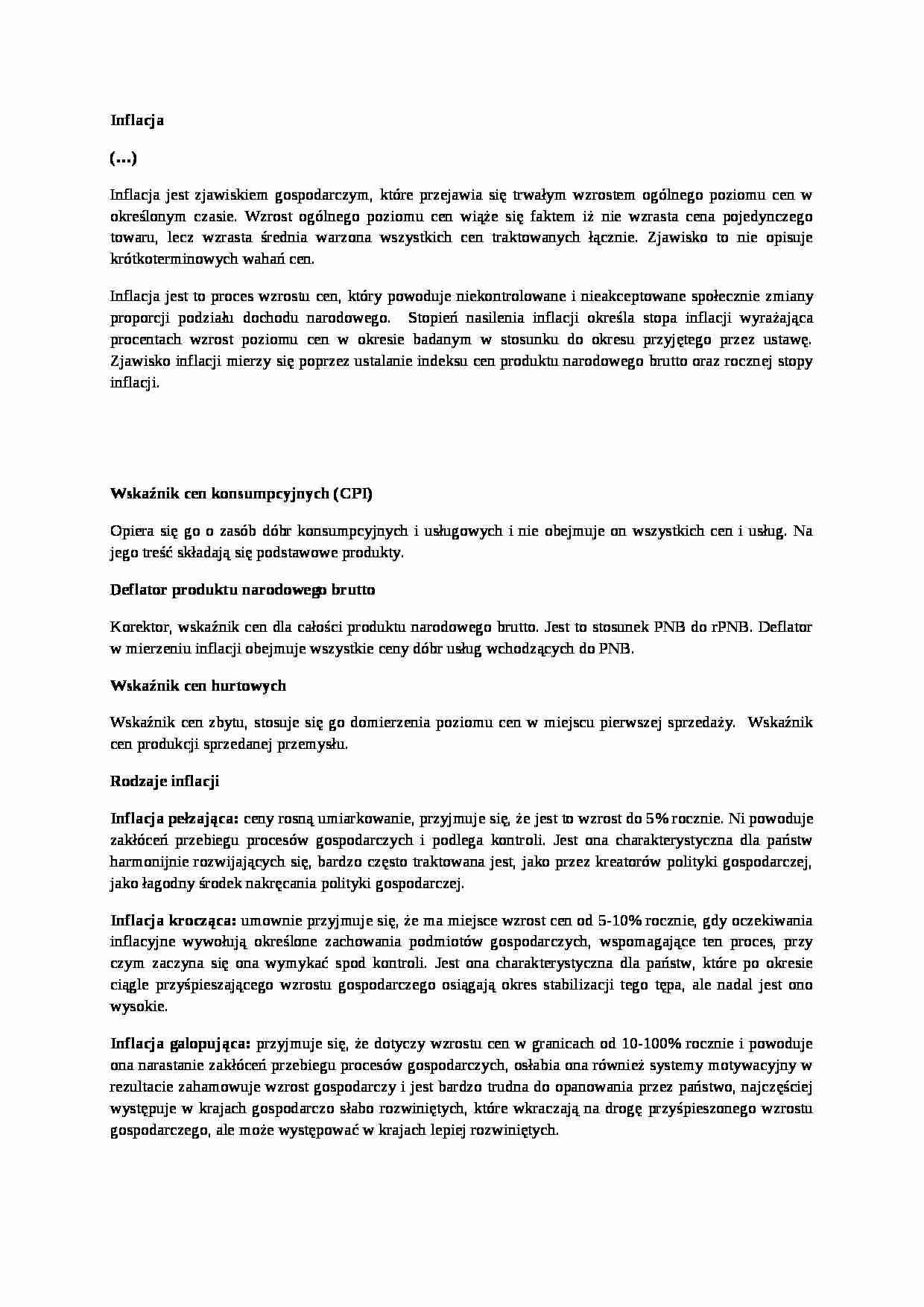 Wykład - Inflacja - strona 1