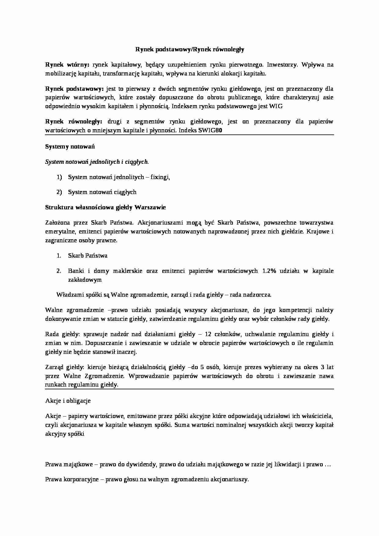 Wykład - Rynek podstawowy - strona 1