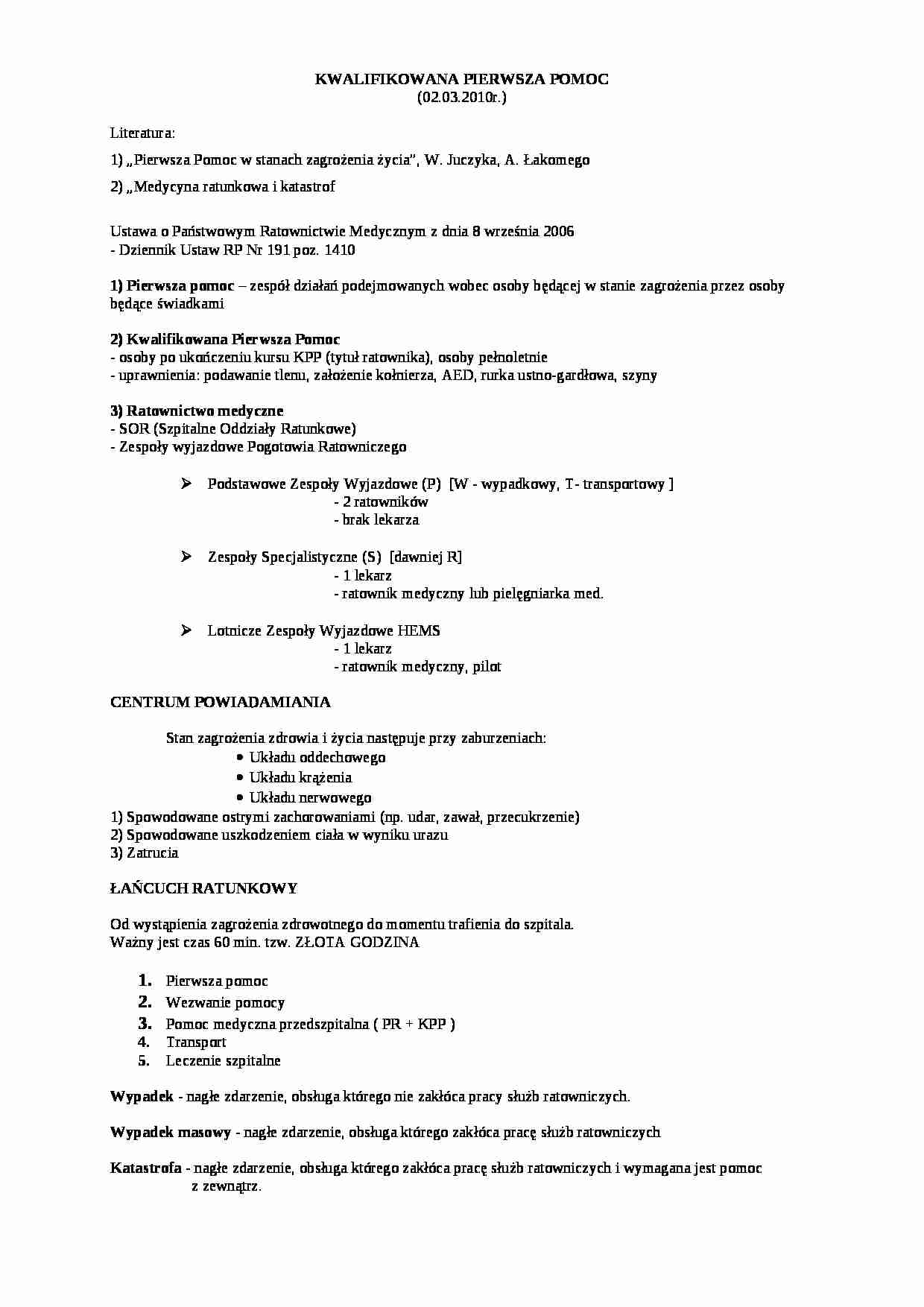 Kwalifikowana pierwsza pomoc - strona 1