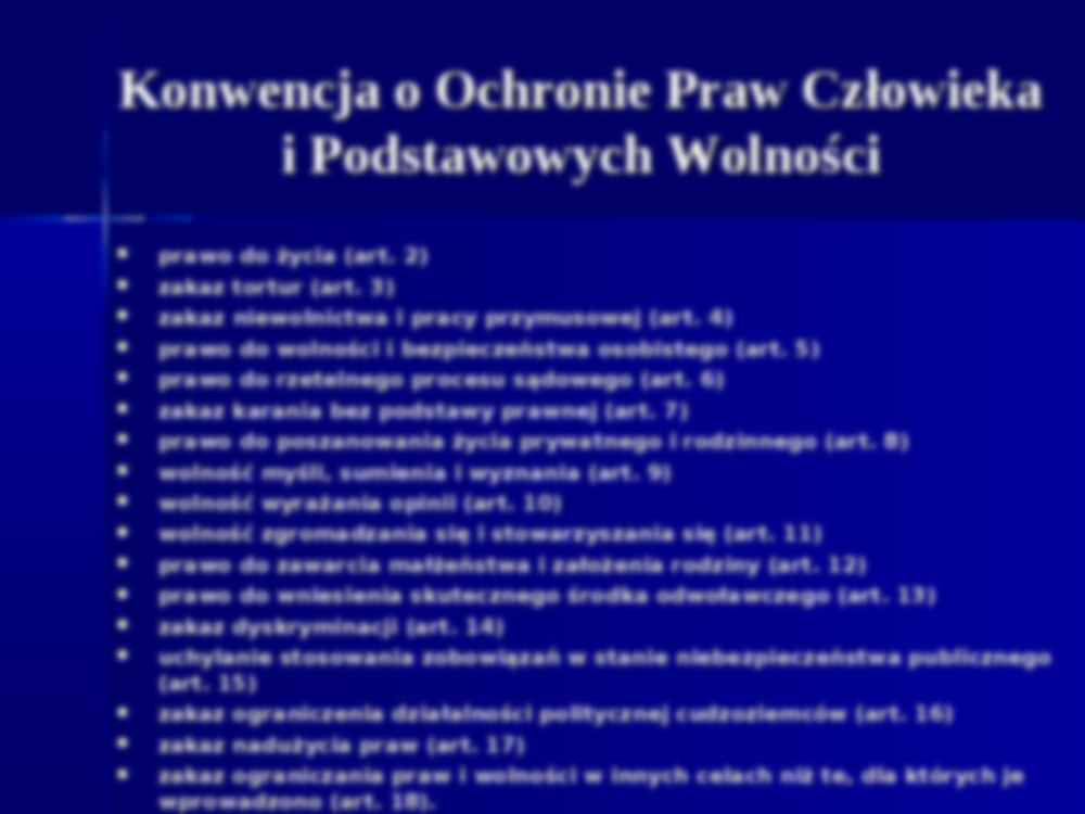 Prezentacja - Konwencja podstawowych praw i wolności człowieka - strona 2