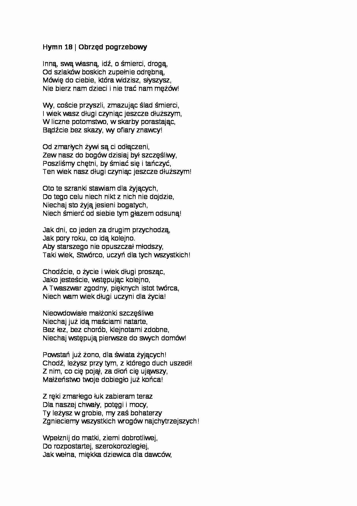 Wykład - Hymn 18 - strona 1