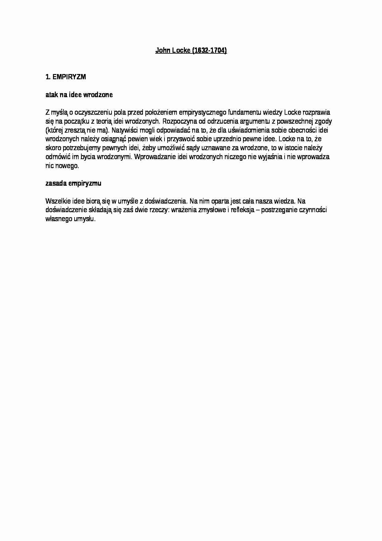 Wykład - John Locke - strona 1