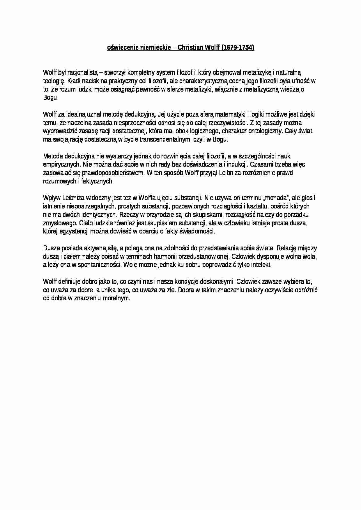 wykład - Christian Wolff - strona 1