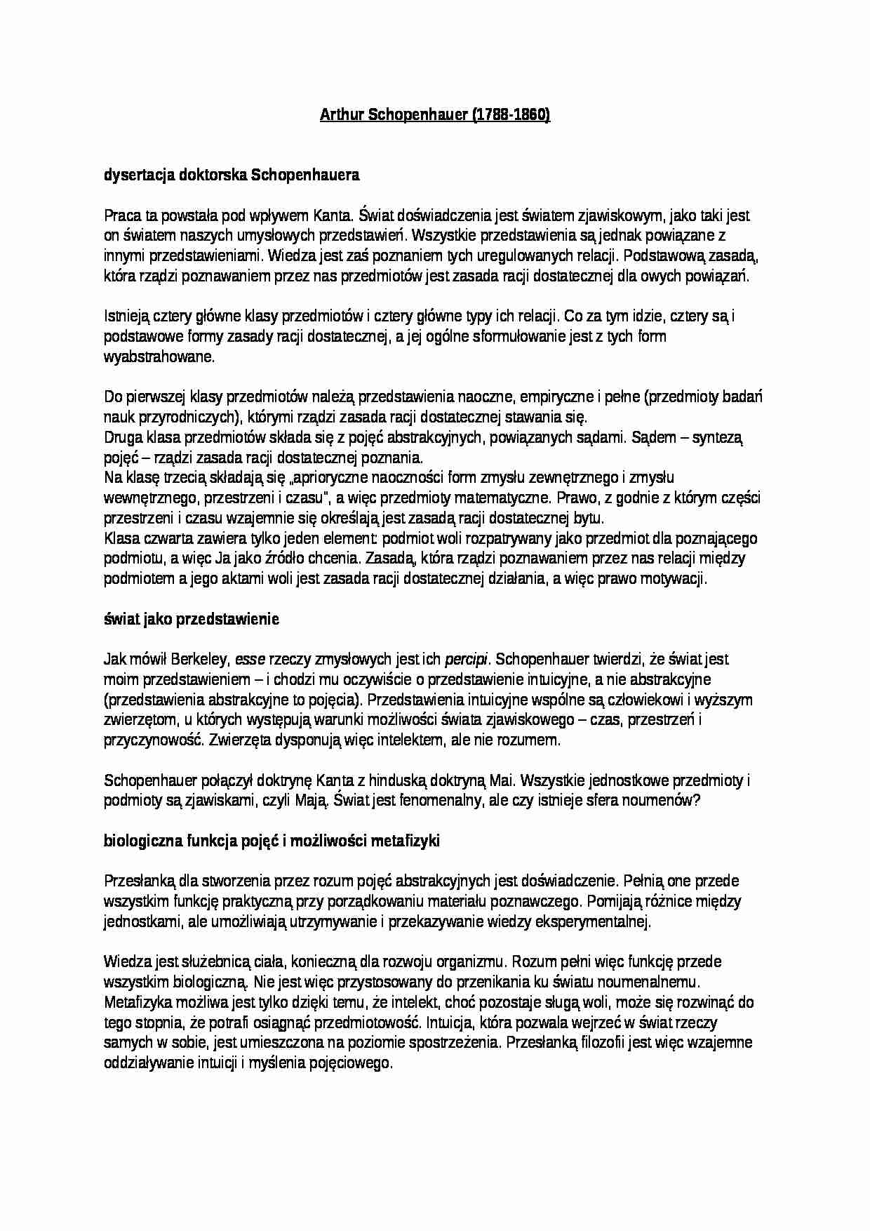 Wykład- Arthur Schopenhauer - strona 1