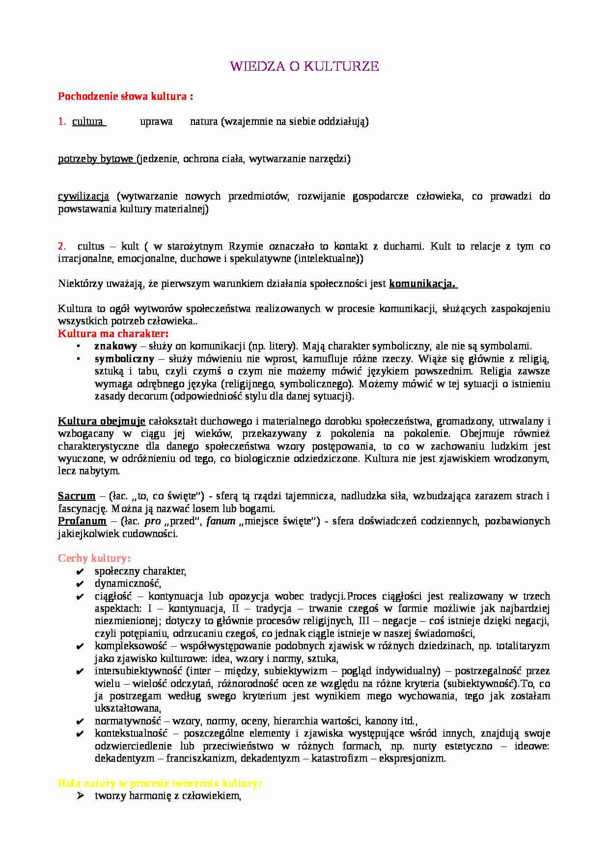 pojęcie kultury; aksjologia - strona 1