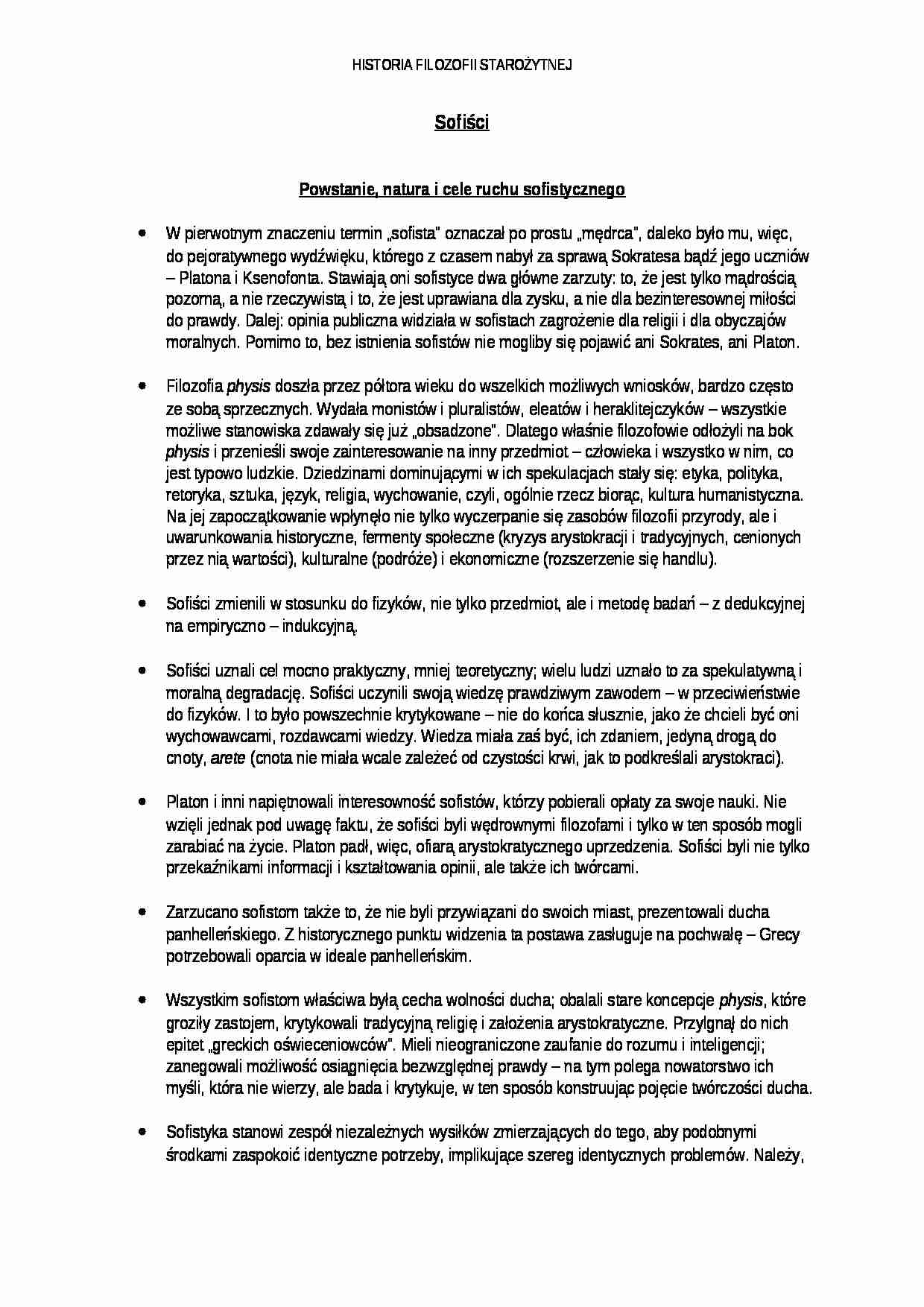 Wykład - Sofiści - strona 1