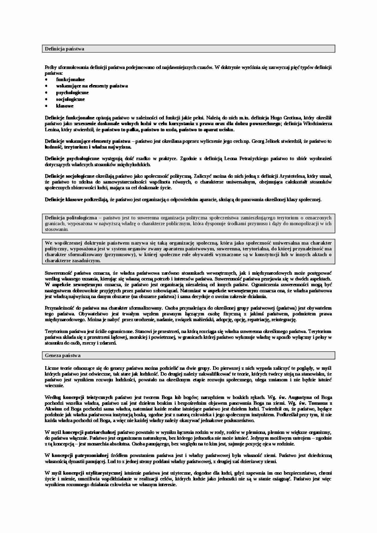 Wykład - Definicja państwa - strona 1