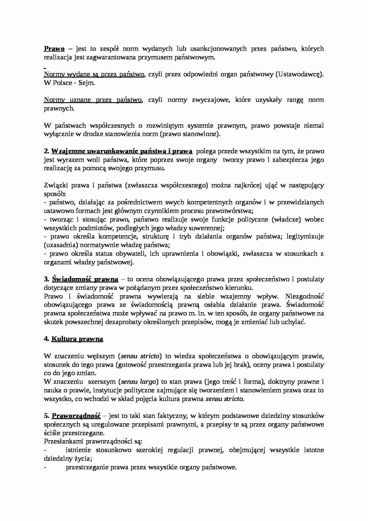 Wykład  - Prawo - definicja - strona 1