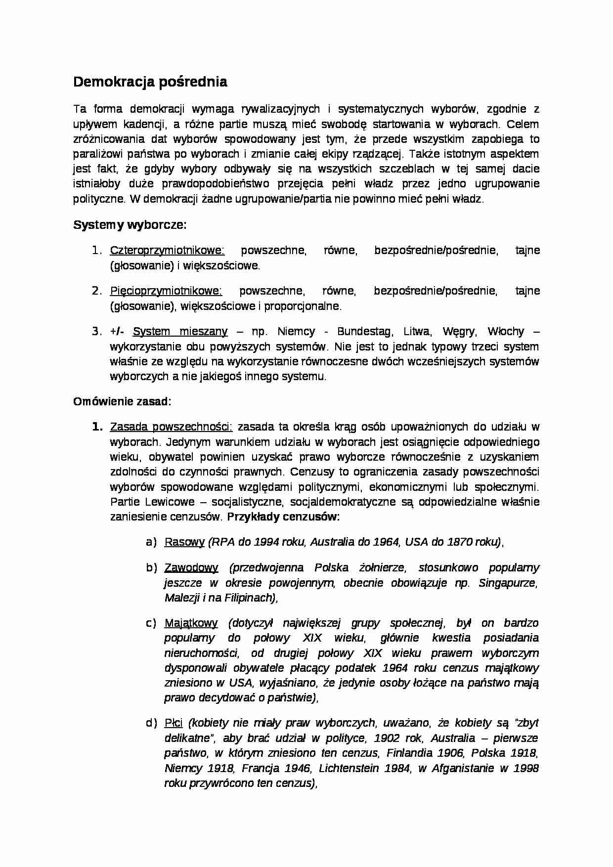 Wykład - Demokracja pośrednia - strona 1