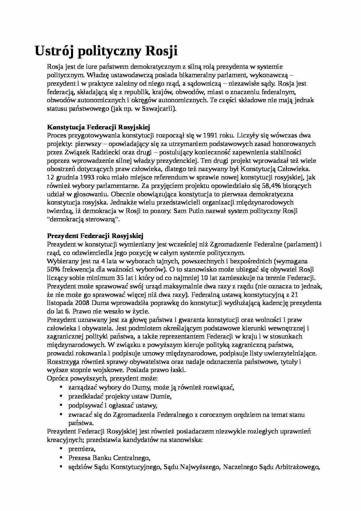 Wykład - System Rosji - strona 1