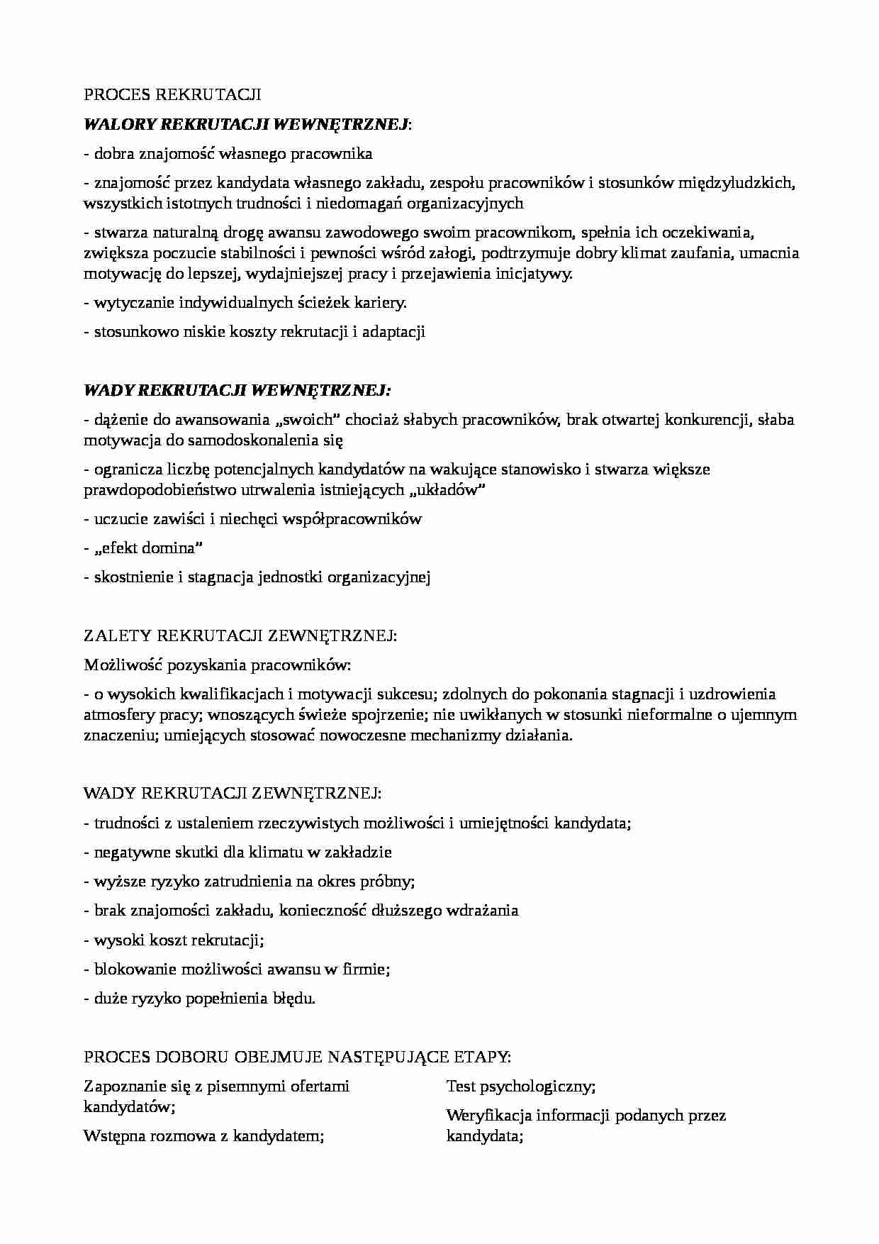 Wykład - Proces rekrutacji - strona 1