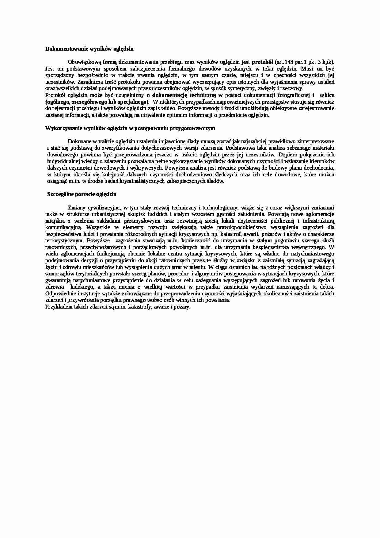 Wykład - Dokumentowanie wyników oględzin - strona 1
