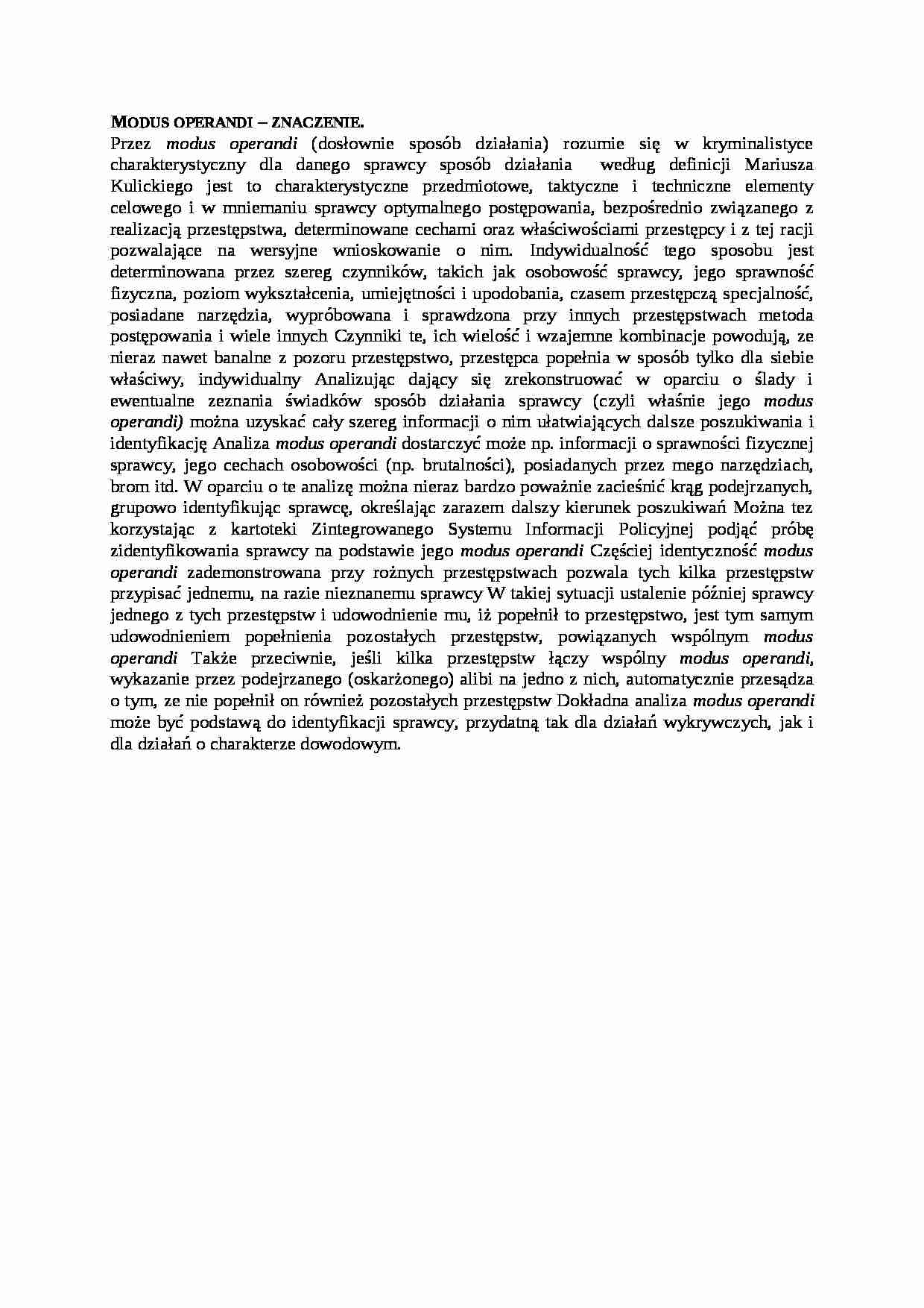 Wykład - Modus operandi - strona 1