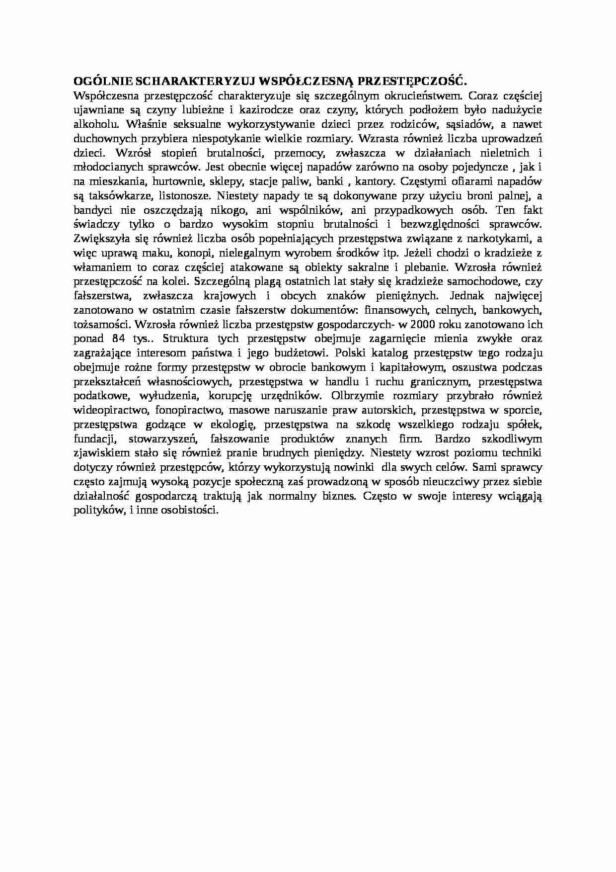 Wykład - współczesna przestępczość - strona 1