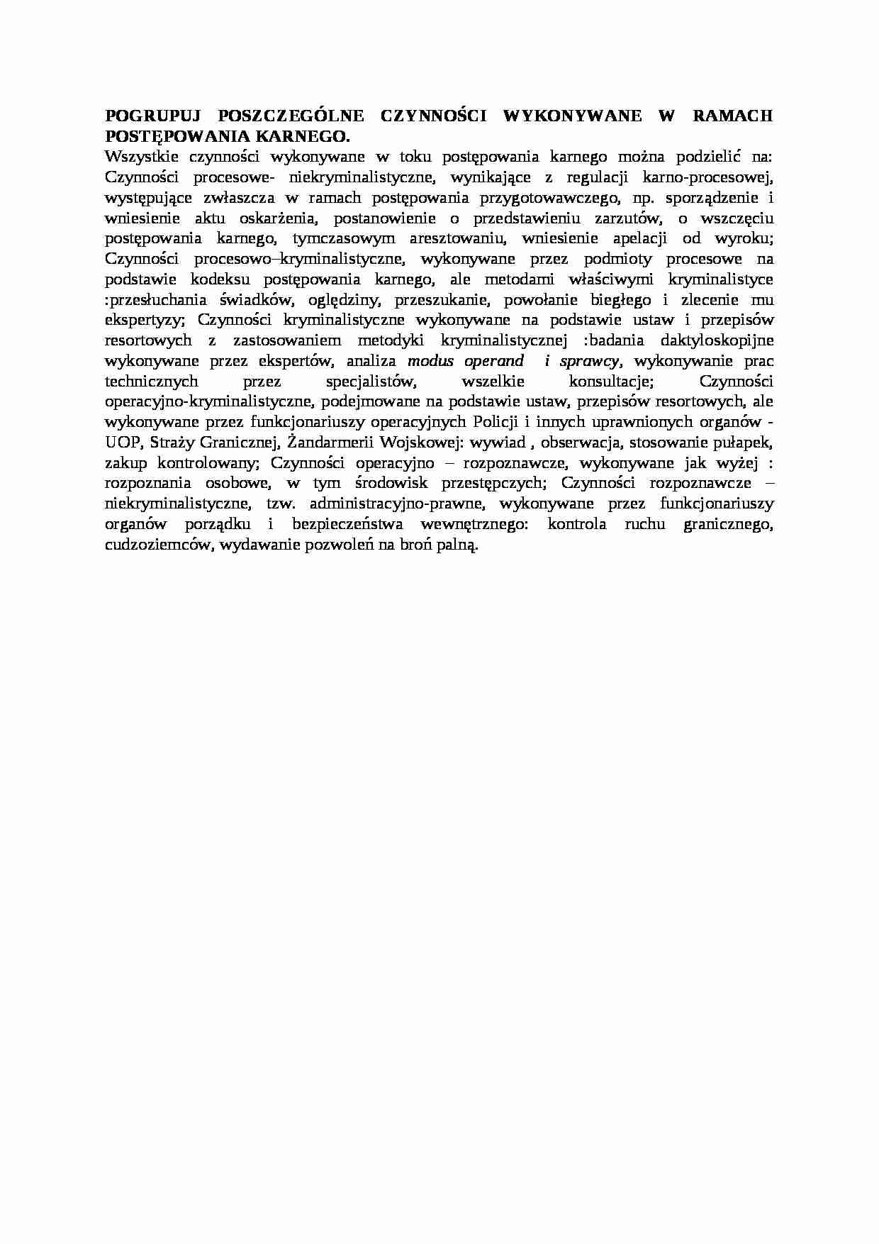 Wykład - postępowanie karne - strona 1