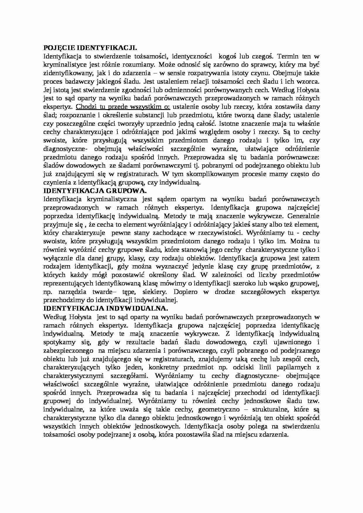 Wykład - Pojęcie identyfikacji - strona 1