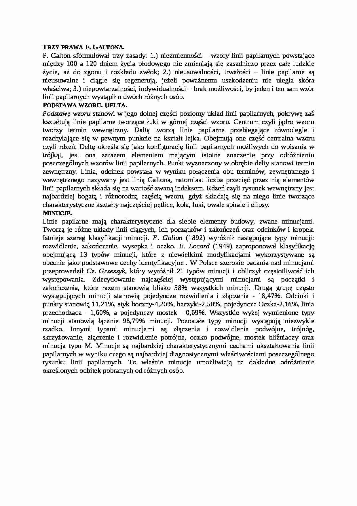 Wykład - Trzy prawa F. Galtona - strona 1