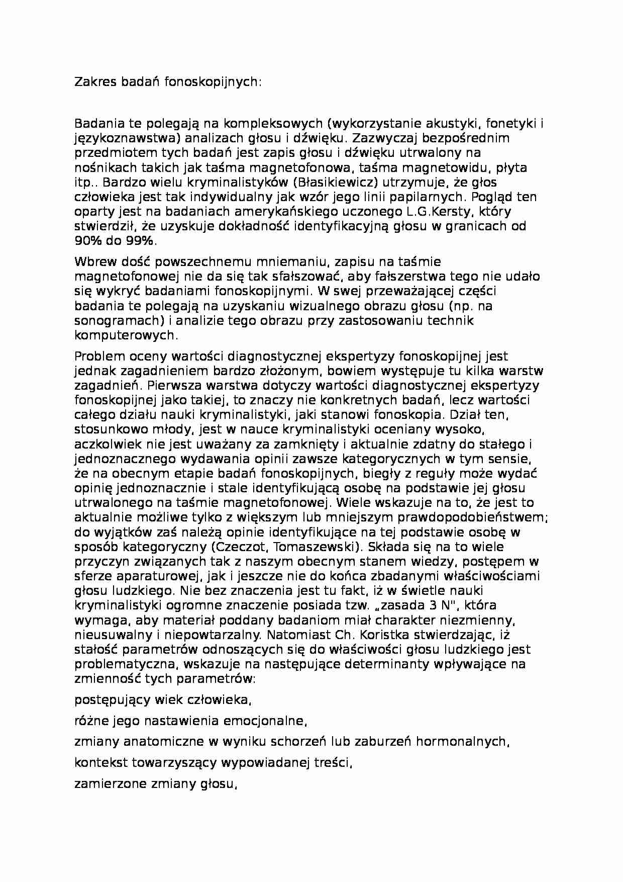 Wykład - Zakres badań fonoskopijnych - strona 1