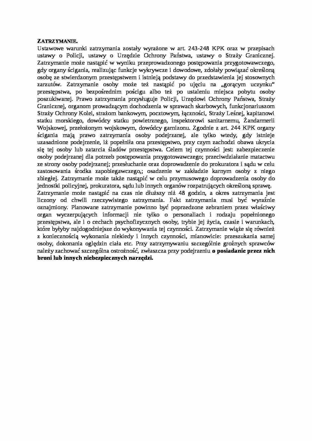 Wykład - Zatrzymanie - strona 1