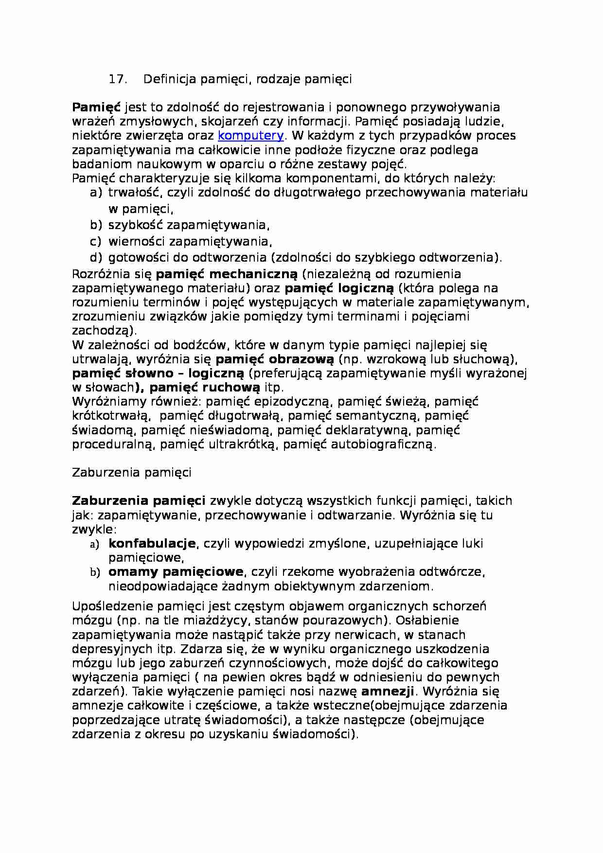 Wykład - Definicja pamięci - strona 1